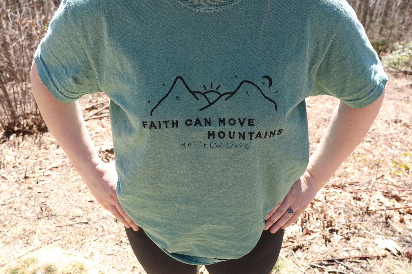 Faith Can Move Mountains Embroidered T-shirt