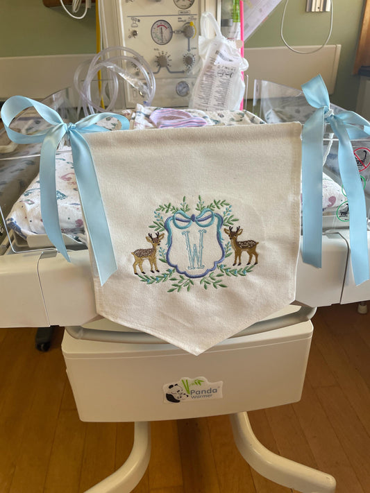 Custom Embroidered Baby Welcome Banner