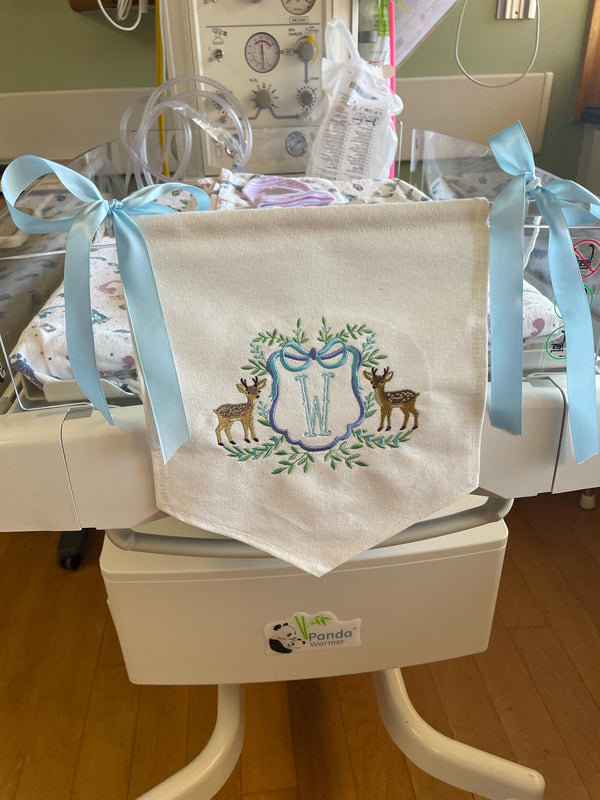 Custom Embroidered Baby Welcome Banner