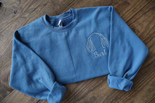 Embroidered Dog Ears Sweatshirt With Name