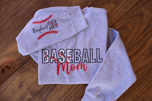 Embroidered Baseball Mom Sweatshirt, Baseball Mama Sweatshirt, Embroidered Mom Sweatshirt, Embroidered Gameday Sweatshirt, Baseball Mama