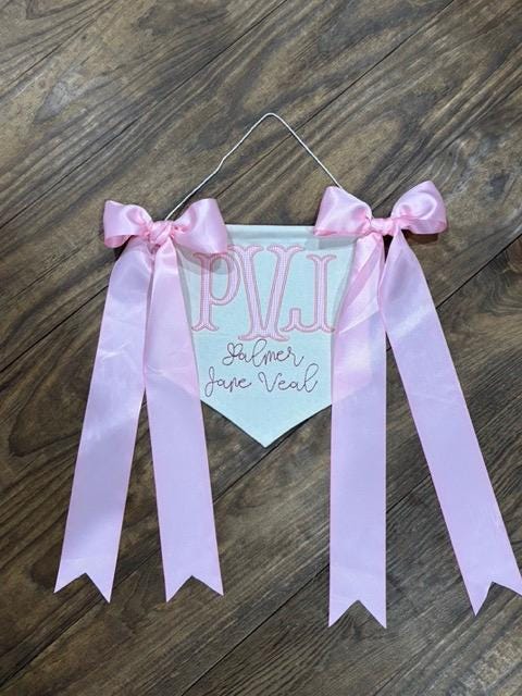 Custom Embroidered Baby Welcome Banner