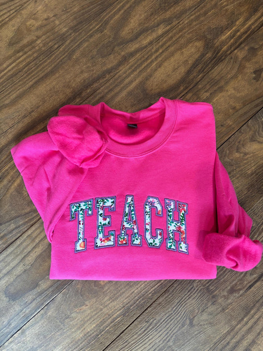Teach Embroidered Sweatshirt