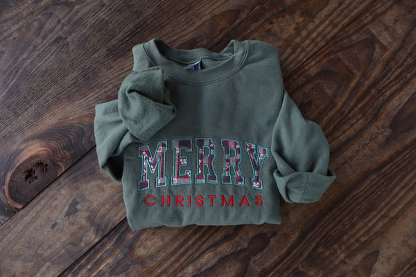 Merry Christmas Embroidered Sweatshirt