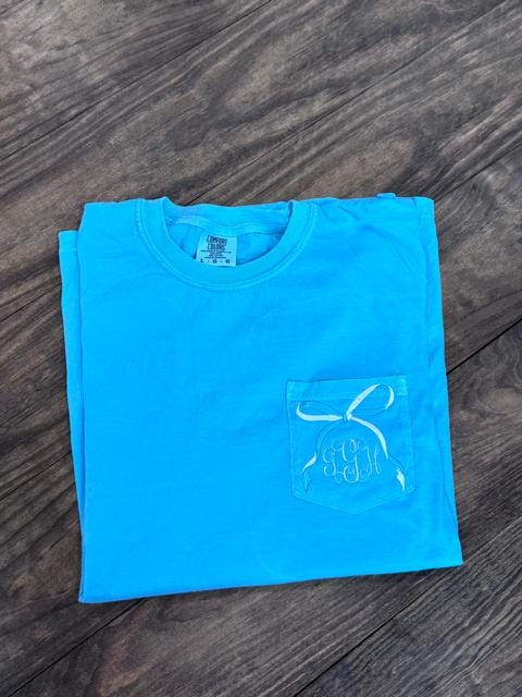 Bow Monogram Embroidered Pocket Shirt