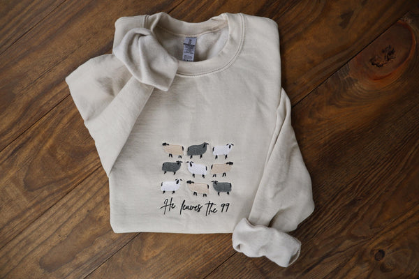 He Leaves The 99 Embroidered Sweatshirt