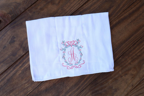 Embroidered Baby Burp Cloth - Personalized Baby Burp Cloth - Monogrammed Baby Burp Cloth